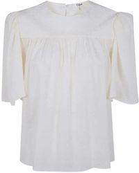 Chloé - Minimal Gathered-Detail Blouse - Lyst