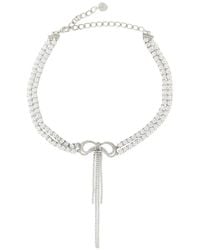 Self-Portrait - Double Crystal Bow Necklace - Lyst
