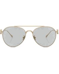 Giorgio Armani - Rose-Embellished Round Sunglasses - Lyst