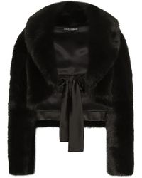 Dolce & Gabbana - Lambskin Belted Short Jacket - Lyst
