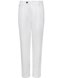 Low Brand - Pressed-Crease Button-Fastening Trousers - Lyst