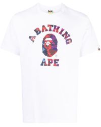 A Bathing Ape - T-shirt Met Logopatch - Lyst
