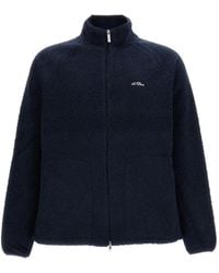 Les Deux - Fleece-Texture Logo-Patch Jacket - Lyst