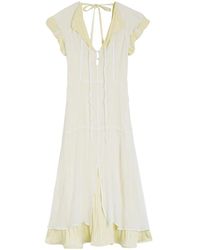 Jil Sander - Silk Georgette Ruching Dress - Lyst