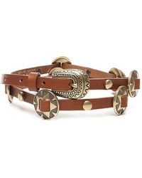 Pinko - Metallic-Buckle Studded Leather Belt - Lyst
