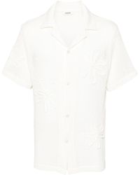 Sandro - Floral-Appliqué Crochet Shirt - Lyst