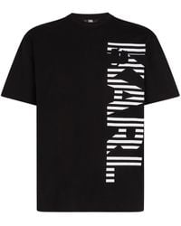 Karl Lagerfeld - Vertical-logo Organic-cotton T-shirt - Lyst
