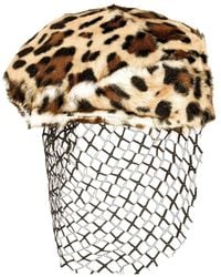 Dolce & Gabbana - Leopard Print Goatskin Hat - Lyst