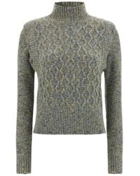 Pinko - Proud Mary Cable-Knit Turtleneck Sweater - Lyst