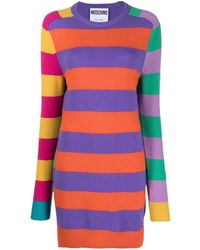 Moschino - Striped Cashmere Jumper Dress - Lyst