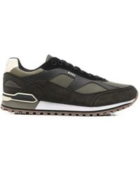 BOSS - Panelled Low-Top Sneakers - Lyst