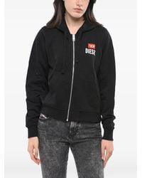 DIESEL - Hoodie À Logo Imprimé Zippé - Lyst