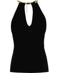 Elisabetta Franchi - Top Met Kettingdetail En Halternek - Lyst