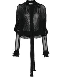 Blumarine - Pleated Silk Blouse - Lyst
