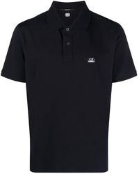 C.P. Company - Logo-patch Short-sleeved Piqué Polo Shirt - Lyst