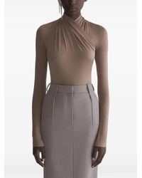 Mugler - Draped Long-Sleeve Bodysuit - Lyst
