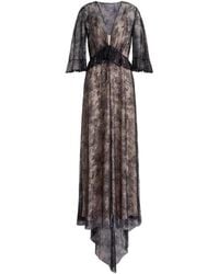 Alberta Ferretti - Maxikleid mit V-Ausschnitt - Lyst