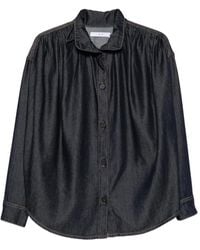 IRO - High-Neck Gathered-Detail Shirt - Lyst