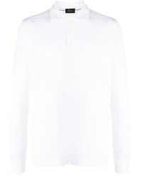 Brioni - Long-sleeved Cotton Polo Shirt - Lyst