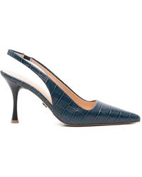 SERGIO MORETTI FIRENZE - Croc-Effect Slingback Pumps - Lyst