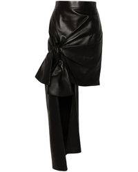 McQueen - Leather Asymmetric Mini Skirt - Lyst