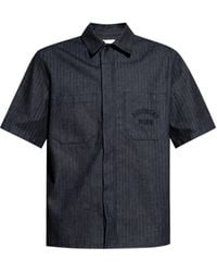 Givenchy - Denim Herringbone Short-Sleeve Shirt - Lyst