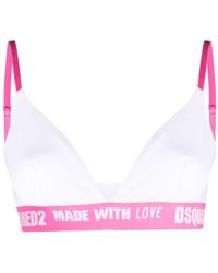DSquared² - Logo-band Triangle Cup Bra - Lyst