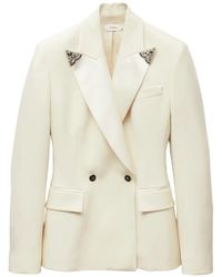 Versace - Embroidered-Lapel Stretch Wool Blazer - Lyst