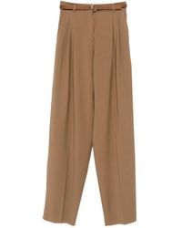 Max Mara - Pleated Belted Trousers - Lyst