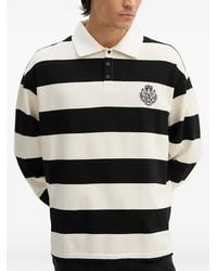 The Kooples - Striped-Pattern Long-Sleeve Polo Shirt - Lyst