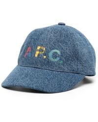 A.P.C. - Baseballkappe mit Logo-Print - Lyst