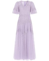 Needle & Thread - Scallop Sequin V-Neck Gown - Lyst