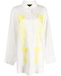 Cynthia Rowley - Robe-Chemise Courte À Fleurs Brodées - Lyst