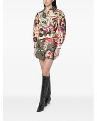FARM Rio - Beaded Belted Printed Dress - Lyst