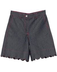 Stella Nova - Scalloped-Edge Contrast-Stitch Shorts - Lyst