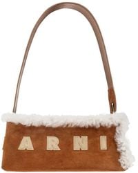 Marni - Schoudertas Met Applicatie Van Imitatielamswol - Lyst