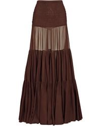 Saint Laurent - シャーリング マキシスカート - Lyst