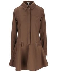 Loewe - Robe-Chemise Évasée À Broderie Anagram - Lyst