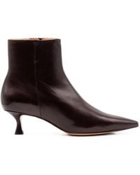 Mara Bini - Tapered-Toe Leather Ankle Boots - Lyst