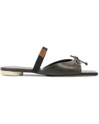 MM6 by Maison Margiela - Square Bow Leather Sandals - Lyst