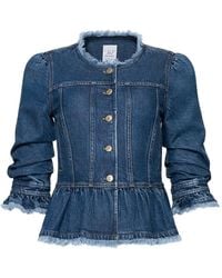 Cinq À Sept - Frieda Peplum Denim Jacket - Lyst