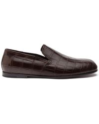 Dolce & Gabbana - Crocodile-embossed Leather Loafers - Lyst