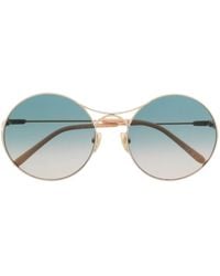 Chloé - Logo-Engraved Round-Frame Sunglasses - Lyst