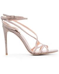 Le Silla - Metallic Strap-Wrap Sandals - Lyst
