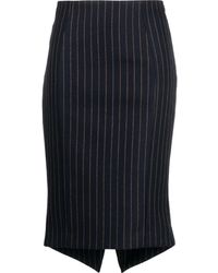 Moschino - Striped Virgin-wool Midi Skirt - Lyst