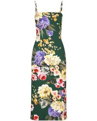 Dolce & Gabbana - Vestido midi con estampado Garden - Lyst