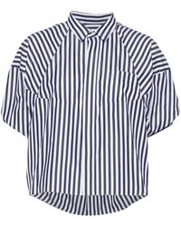 Sacai - Gestreiftes Hemd aus Popeline - Lyst