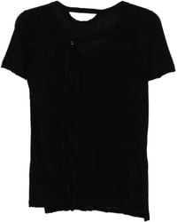 Yohji Yamamoto - Tie-Detailing Cotton T-Shirt - Lyst