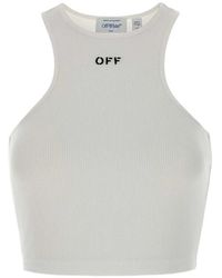 Off-White c/o Virgil Abloh - Ribbed Logo-Detail Crop Top - Lyst