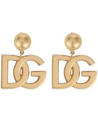 Dolce & Gabbana - Boucles D'Oreilles À Logo Dg - Lyst